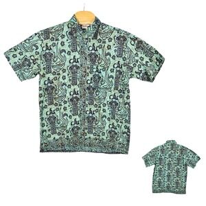 Batik Tribal‎ Hawaiian Shirt Mens XL Batik World St. Kitts Resortwear Beach